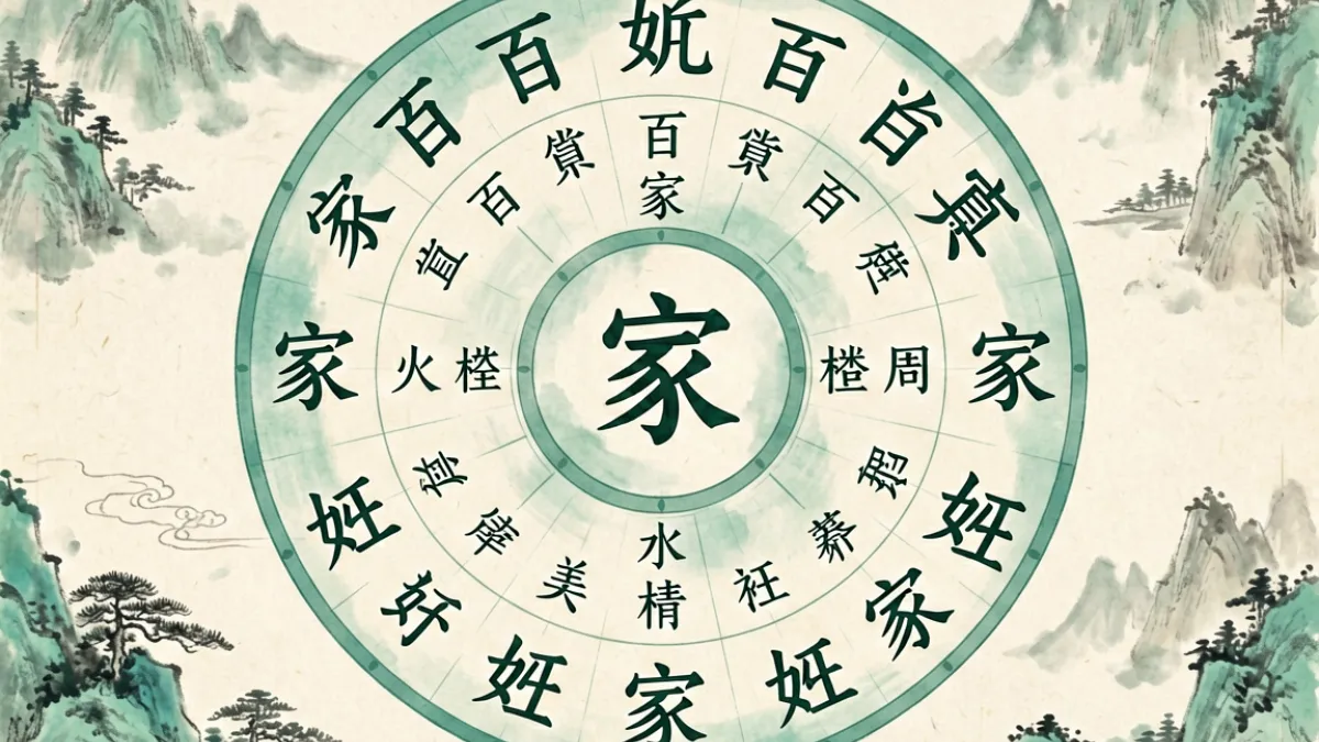 姓爱自修室百家姓与节气专题页配图，展示姓氏文化图文内容排版效果